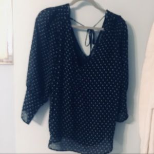 Express L sheer tie back top.